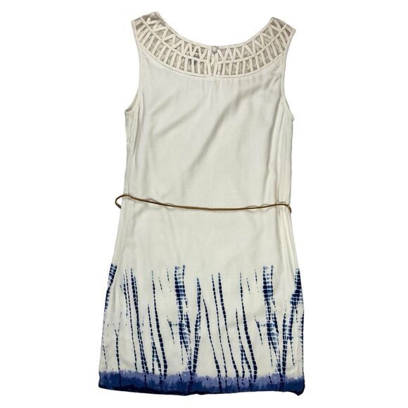 Tommy Hilfiger Denim Dress Women XS White Blue Tie Dye Belted Summer Beach Vacay - Picture 9 of 16